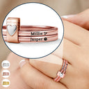 Gift For Yourself,Gift For Women,Pet Lovers,Pet Mom,Dog Lovers,Dog Mom,Cat Lovers,Cat Mom,Memorial,Love - Custom Name Jelwery For Dog Moms Cat Moms - Personalized Heart Stacking Rings