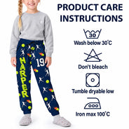 Baseball,Playful,Christmas,Gift For Kids,Icon - Custom Name With Sport Alphabet - Personalized Sweatpants