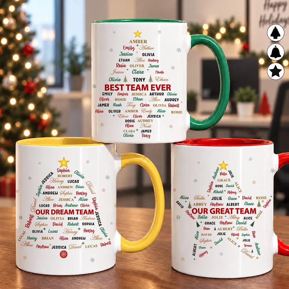 Custom Names Best Team Ever Word Art Gift For Coworker Team Boss - Personalized Accent Mug