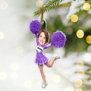 Gift For Yourself, Gift For Women, Happy, Christmas, Custom Photo - Custom Photo 3D Effect Cheerleader - Personalized Custom Shaped Acrylic Ornament