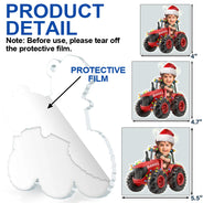 Farm,Christmas,Gift For Kids,Custom Photo - Custom Photo 3D Effect Tractor Farmer - Personalized Custom Shaped Acrylic Ornament