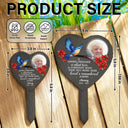 Memorial,Custom Photo,Family,Parents,Gift For Grandparents,Sad - Custom Photo A Loving Thought A Silent Tear Memorial - Personalized Heart Slate Garden Stake