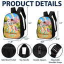 Top Market, Adorable, Back To School, Custom Photo, Gift For Kids, Cut-Face Photo - Custom Photo Adorable Kid Riding Dinosaur Flamingo Unicorn - Personalized Kids Backpack