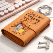 Gift For Yourself,Gift For Women,Gift For Men,Travel,Happy,Custom Photo - Custom Photo All My Charging Sh*t - Personalized Leather Cable Bag
