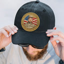 America 250th,Custom Photo,Independence Day,Family,Proud,Remove BG Photo - Custom Photo American Hero 250 Years Of Freedom - Personalized Vintage Washed Denim Cap