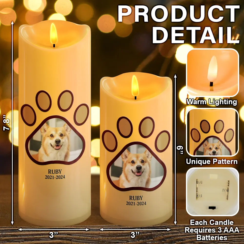 Dog Lovers,Dog Mom,Dog Dad,Gift For Women,Gift For Men,Memorial,Sad,Christmas - Custom Photo Angels Don’t Always Have Wings - Personalized Flameless LED Candle