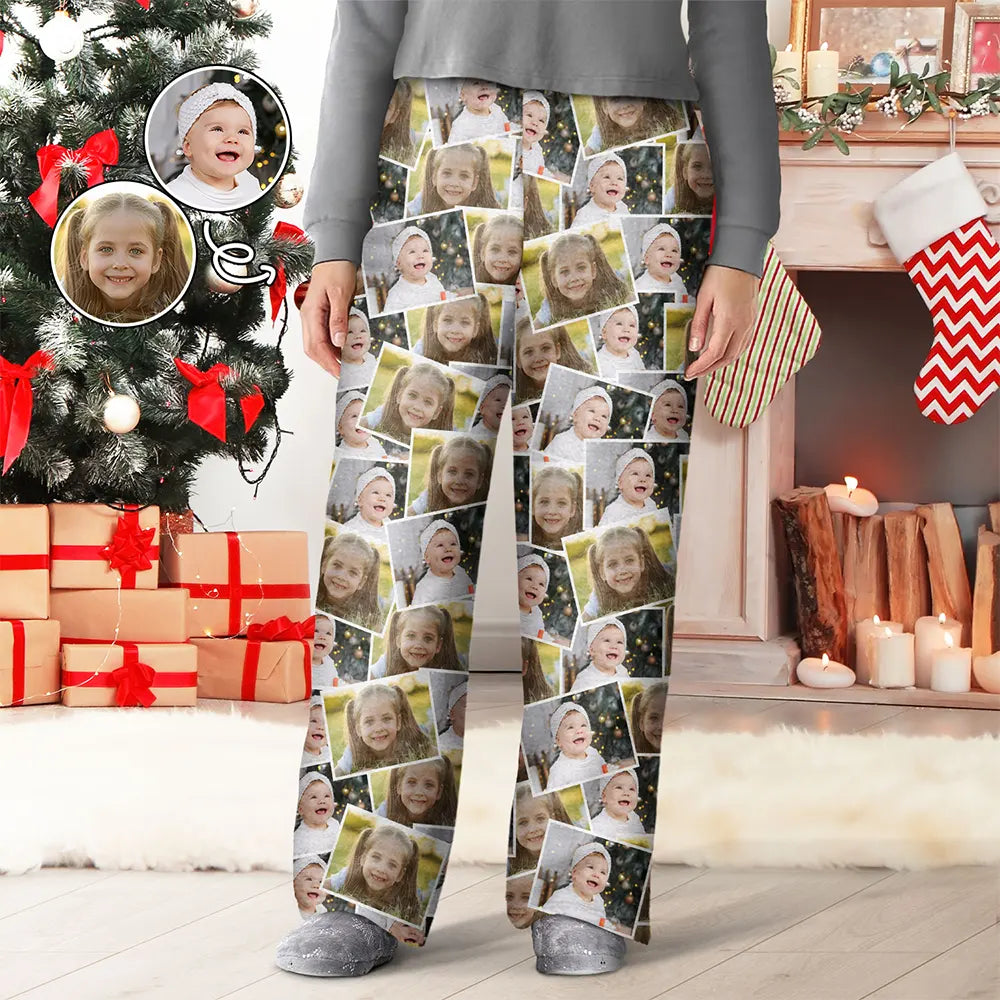 Custom Photo,Family,Gift For Yourself,Happy - Custom Photo B&W Memory Family Best Friend Yourself - Personalized Pajama Pants