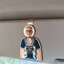 Gift For Husband,Gift For Yourself,Gift For Men,Parents,Gift For Grandpa,Gift For Father,New Dad,New baby,Happy - Custom Photo Babywearing Dad Drive Safe - Personalized Custom Shaped Car Visor Clip