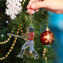 Gift For Yourself,Gift For Women,Gift For Men,Happy,Christmas,Custom Photo,Baseball,Softball - Custom Photo Baseball Players - Personalized Acrylic Photo Ornament