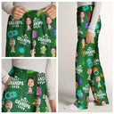 Christmas,Family,Custom Photo,Gift For Father,Gift For Mother,Happy - Custom Photo Best Dad Ever Neon Style - Personalized Pajama Pants