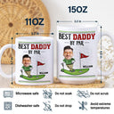 Gift For Father,Dad's Hobby,Sport Dad,Golf - Custom Photo Best Dad By Par - Personalized White Edge-to-Edge Mug
