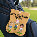 Gift For Father,Confident,Golf,Icon,Cut-Face Photo - Custom Photo Best Dad By Par Funny Kid - Personalized Golf Ball Sacks