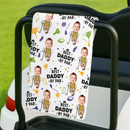 Golf,Custom Photo,Gift For Father,Sport Dad,Funny - Custom Photo Best Dad By Par Funny Kid - Personalised Golf Towel
