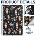 Happy, Sport Dad, Golf, Gift For Father, Gift For Men, Gift For Grandpa, Gift For Husband - Custom Photo Best Dad By Par Funny Kid - Personalized Golf Towel