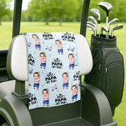 Golf,Custom Photo,Gift For Father,Sport Dad,Funny - Custom Photo Best Dad By Par Funny Kid - Personalised Golf Towel