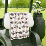 Golf,Sport Dad,Gift For Husband,Gift For Grandpa,Gift For Father,Non-Eng,Photo,Humorous - Custom Photo Best Dad By Par Funny Kid Vintage - Personalized Golf Towel