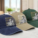 Gift For Father,Gift For Grandpa,Non-Eng,Photo,Proud - Custom Photo Best Dad Ever Ever Ever Vintage - Personalized Vintage Washed Denim Cap