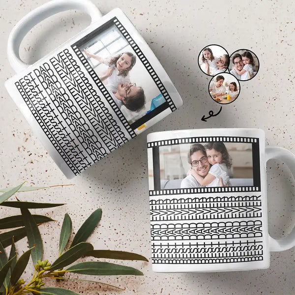 Custom Photo,Gift For Father - Custom Photo Best Dad Ever Hidden Message - Personalized Mug