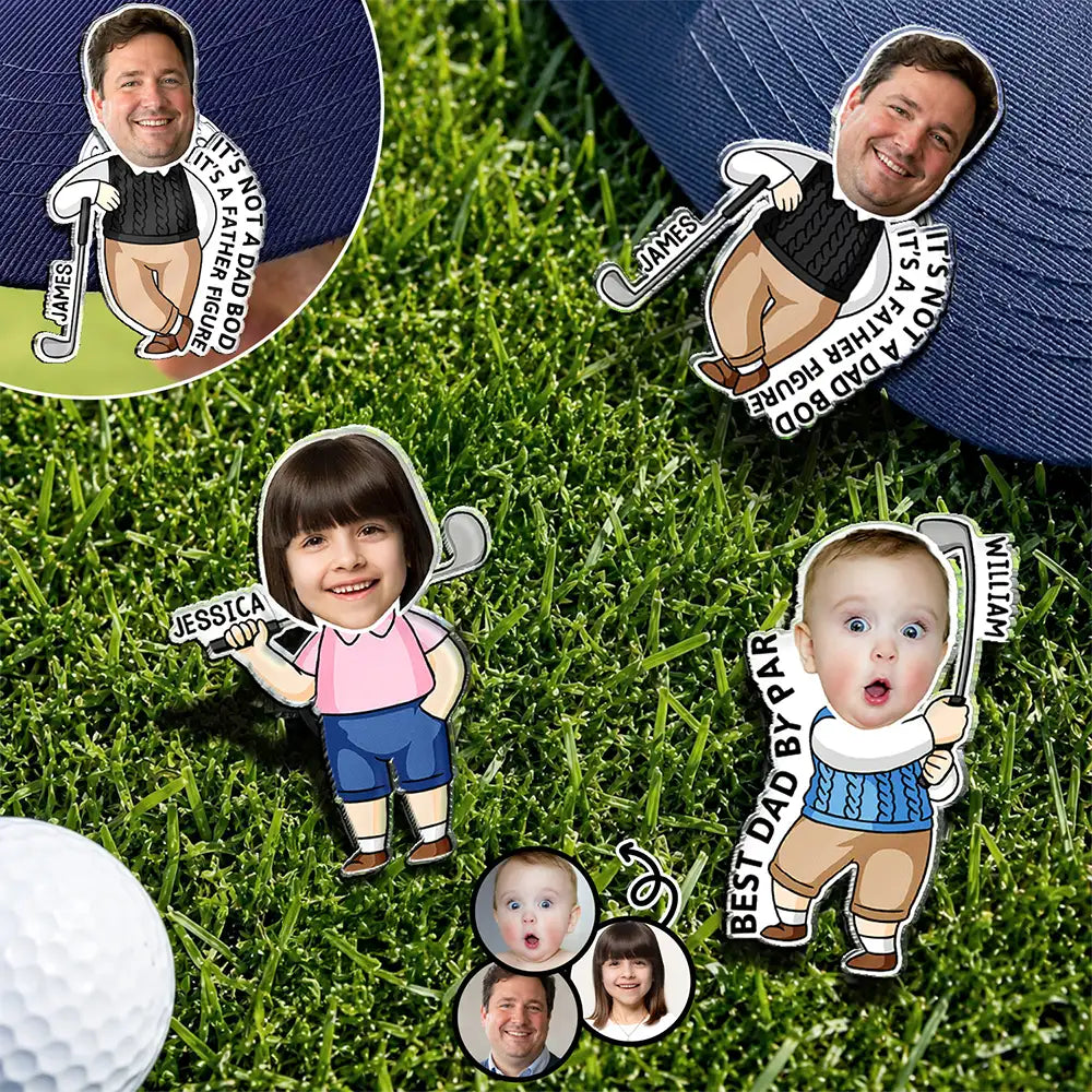 Custom Photo Best Dad Grandpa By Par - Personalized Acrylic Magnetic Clip