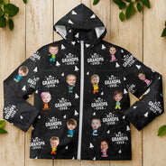 Gift For Father,Gift For Grandpa,Funny - Custom Photo Best Dad Grandpa Ever Pine Tree - Personalized Rain Jacket