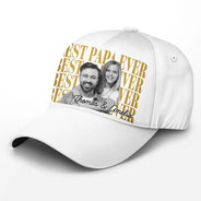 Gift For Father,Gift For Grandpa,Non-Eng,Photo,Proud - Custom Photo Best Dad Papa Ever Vintage - Personalized Classic Cap