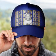 Gift For Father,Gift For Grandpa,Non-Eng,Photo,Proud - Custom Photo Best Dad Papa Ever Vintage - Personalized Classic Cap