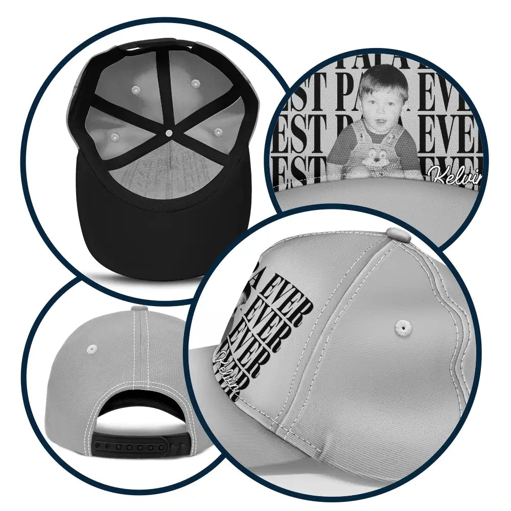 Gift For Father,Gift For Grandpa,Non-Eng,Photo,Proud - Custom Photo Best Dad Papa Ever Vintage - Personalized Classic Cap