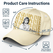 Gift For Father,Gift For Grandpa,Non-Eng,Photo,Proud - Custom Photo Best Dad Papa Ever Vintage - Personalized Classic Cap