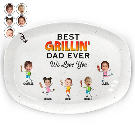 Custom Photo Best Grillin' Dad Ever We Love You - Personalized Plate