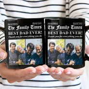 Gift For Mother, Gift For Father, Gift For Women, Gift For Men, Love - Custom Photo Best Mom Dad Ever Newspaper Theme - Personalized Mug