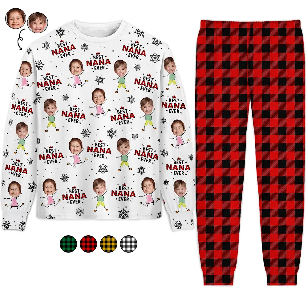 Custom Photo Best Nana Ever Gigi Papa Funny Children - Personalized Unisex Pajamas Set