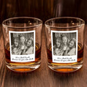 Custom Photo Besties Gray Scale Right In The Throat - Personalized Whiskey Glass