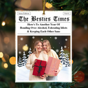 Christmas,Gift For Bestie,Happy,Custom Photo,Gift For Sisters - Custom Photo Besties Here's To Another Year Of Us - Personalized Custom Shaped Acrylic Ornament