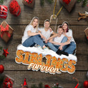 Christmas,Gift For Bestie,Gift For Sisters,Gift For Brothers,Gift For Sibling,Happy,Cousin,Family - Custom Photo Besties Sisters Family Forever Christmas Gingerbread - Personalized Custom Shaped Acrylic Ornament