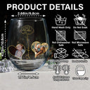 Gift For Daughter,Mom,Daughters - Custom Photo Birth Flower Watching You Be A Mom - Personalized Stemless Wine Glass
