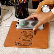 Gift For Husband,Gift For Yourself,Gift For Men,Gift For Father,Non-Eng,Photo - Pencil Sketch (Bold),Cozy - Custom Photo Bold Sketch Best Dad Ever - Personalized Leather Charging Mat