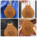 Gift For Couples,Gift For Husband,Gift For Wife,Gift For Boyfriend,Gift For Girlfriend,LGBT,Non-Eng,Photo - Pencil Sketch (Bold),Romantic - Custom Photo Bold Sketch Couple Drive Safe I Love You - Personalized Custom Shaped Leather Keychain