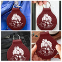 Family,Gift For Father,Gift For Bestie,Gift For Brothers,Gift For Sibling,Gift For Grandpa,Gift For Husband,Gift For Women,LGBT,Non-Eng,Photo - Pencil Sketch (Bold),Cozy - Custom Photo Bold Sketch Family Besties Dog Cat Portrait - Personalized Custom Shaped Leather Keychain