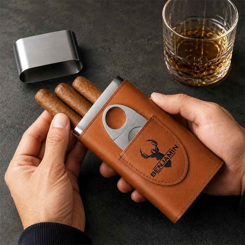 Art Design,Humorous,Gift For Yourself,Gift For Women,Photo - Pencil Sketch - Bold - Custom Photo Bold Sketch The Legend Has Retired Not My Problem Anymore - Personalized Cigar Case