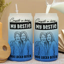 Art Design,Gift For Bestie,Playful,Beach,Summer,Photo - Pencil Sketch - Bold - Custom Photo Bold Sketch Warning The Girls Are Drinking Again - Personalized Ombre Frosted Glass Can