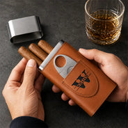 Art Design,Confident,Gift For Men,Gift For Yourself,Photo - Pencil Sketch - Bold - Custom Photo Bold Sketch You're Still Smokin' Hot - Personalized Cigar Case