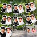 Custom Photo, Gift For Couples, Wedding, Humorous, Cut-Face Photo, Icon - Custom Photo Bride And Groom Face For Wedding, Bachelorette, Bridal Shower - Personalized Garland Banner