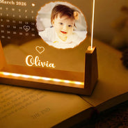 Custom Photo,New Mom,New baby,Happy - Custom Photo Calendar The Day You Became My Mommy - Personalized Night Light