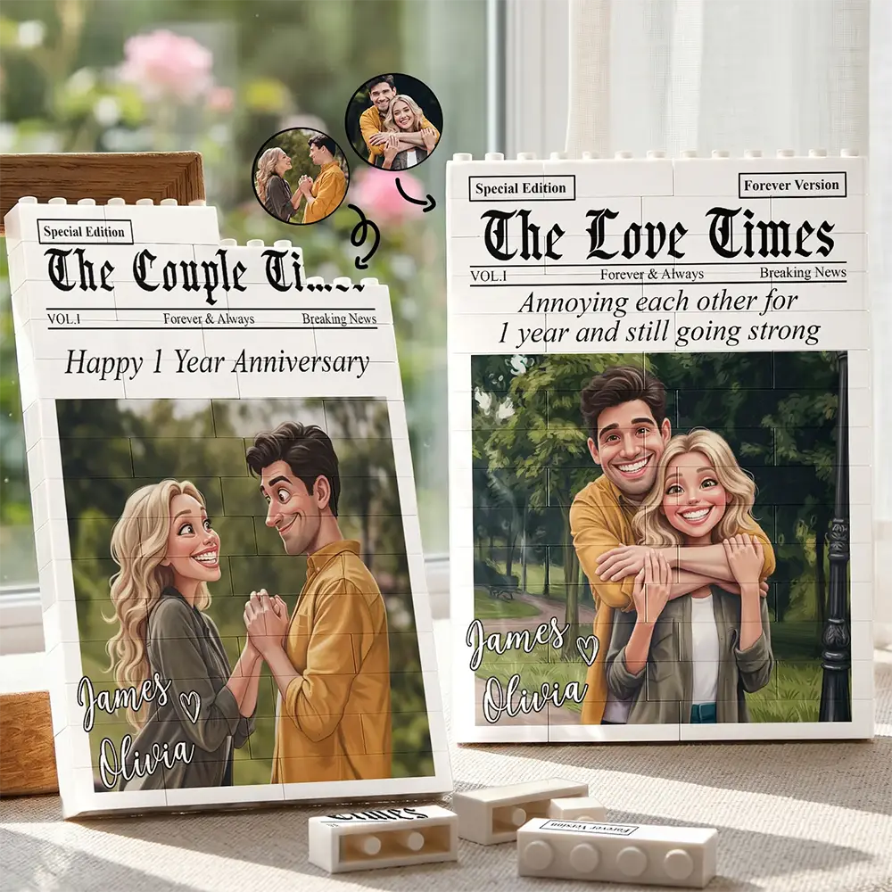 Custom Photo Caricature I'm Yours No Returns Or Refunds Couple - Personalized Building Brick Blocks