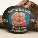 Custom Photo, Art Design, Gift For Couples, Old Couples, Wedding Anniversary, Humorous, Photo - Caricature - Remove BG - Custom Photo Caricature Vintage Annoying Each Other - Personalized Printed Rock