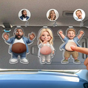 Custom Photo, Art Design, Family, Humorous, Photo - Belly FreeStyle Pose Cartoon Figure - Custom Photo Cartoon Belly Character Family Member - Personalized Squishy Acrylic Car Visor Clip