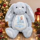 Adorable,Art Design,Gift For Kids,Photo - Cartoon Portrait - Custom Photo Cartoon Portrait Baby First Birthday Christmas Easter - Personalized Soft Toy Bunny