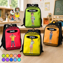 Adorable,Art Design,Back To School,Gift For Kids,Photo - Cartoon Portrait - Custom Photo Cartoon Portrait Kid With Colorful Crayons - Personalized Kids Backpack