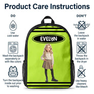 Adorable,Art Design,Back To School,Gift For Kids,Photo - Cartoon Portrait - Custom Photo Cartoon Portrait Kid With Colorful Crayons - Personalized Kids Backpack