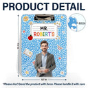 Art Design,Teacher,Confident,Back To School,Photo - Cartoon Portrait - Custom Photo Cartoon Portrait Teacher Composition Notebook - Personalized Acrylic Clipboard